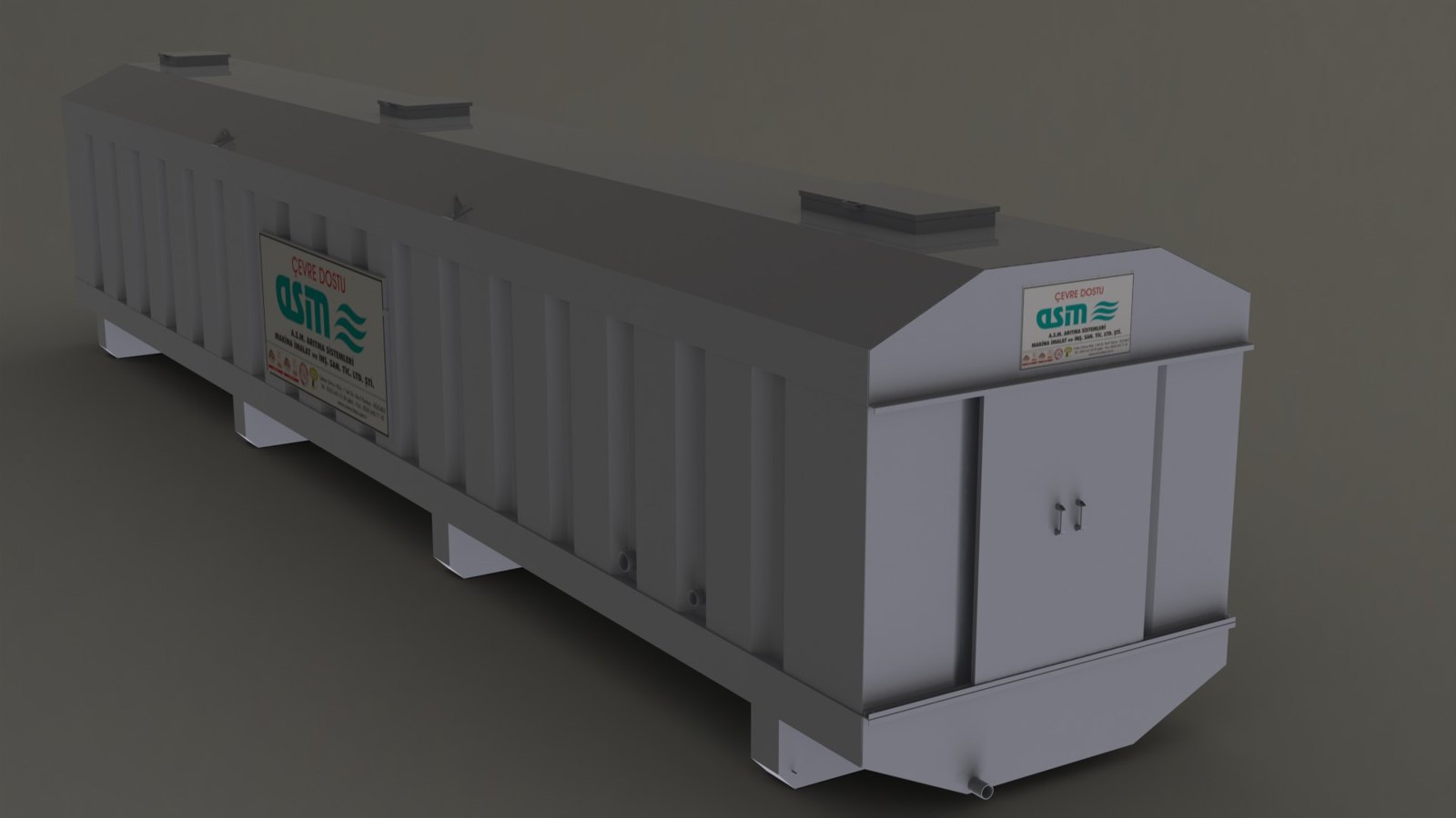 BIOASM PT-1000 packaged wastewater treatment plant installed on a prepared pad